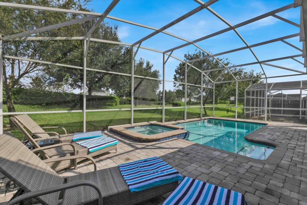 Outdoor private pool and sitting area 